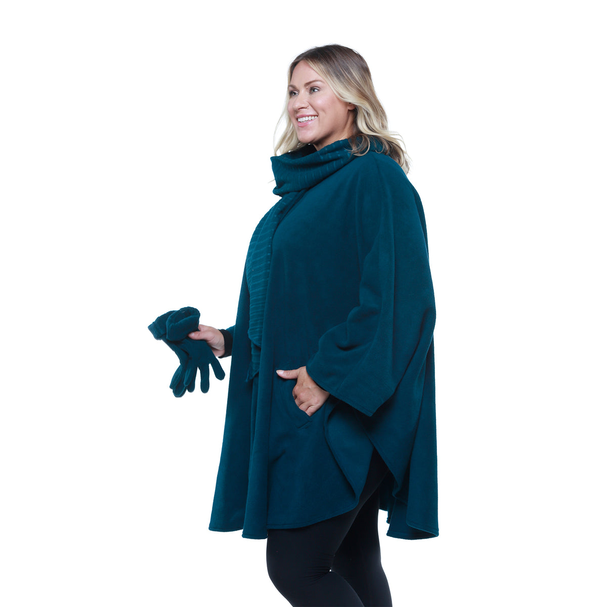Hannah Cozy Coat Cape with Attached Scarf, and Gloves Set – Linda Anderson
