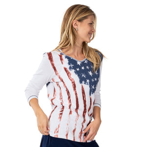 Old Glory 3/4 Sleeve Top