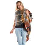 Load image into Gallery viewer, Autumn Plaid Knit Cozy Coat Wrap
