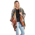 Load image into Gallery viewer, Autumn Plaid Knit Cozy Coat Wrap
