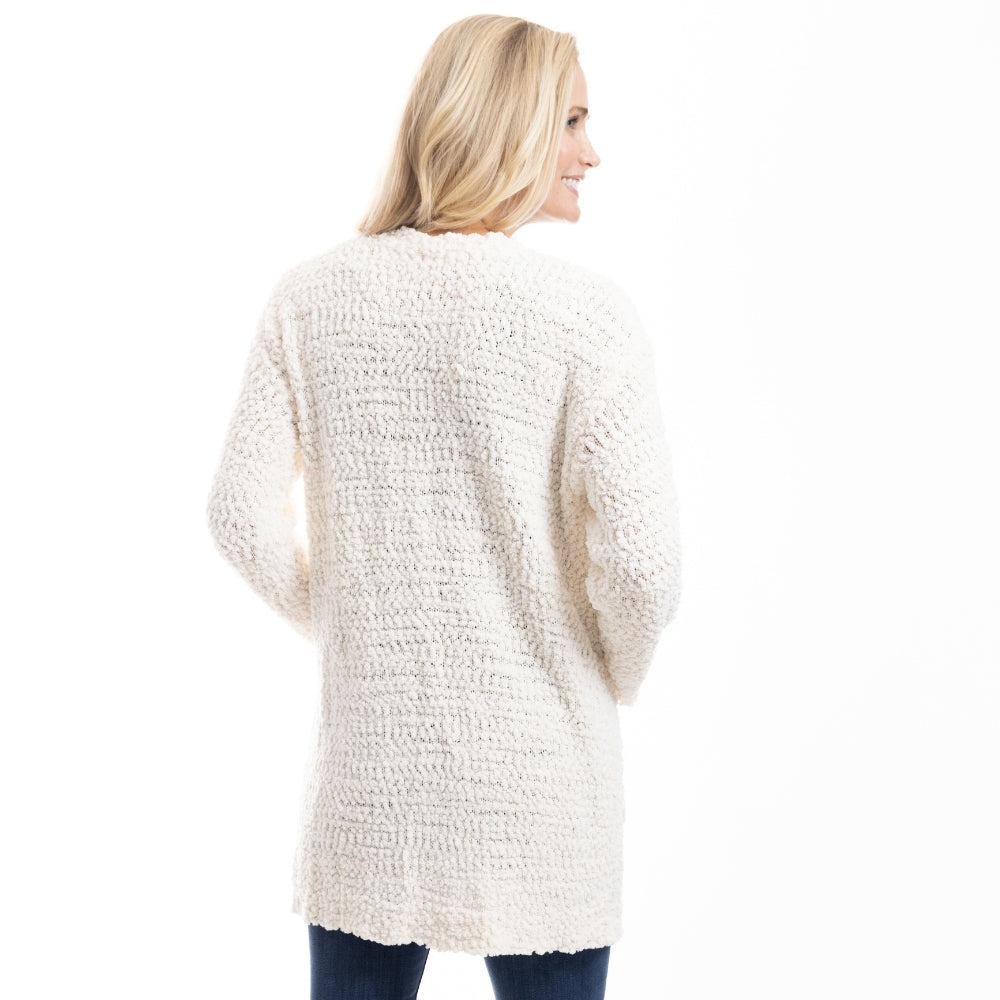 CozyLux Chenille Open Front Cardigan