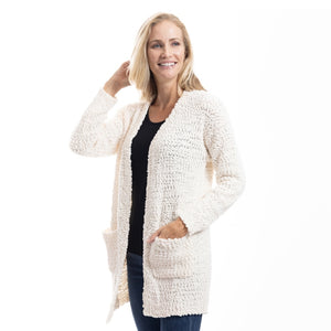 CozyLux Chenille Open Front Cardigan