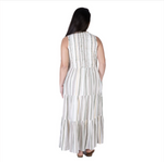 Load image into Gallery viewer, Multi-Colored Stripe Tank Dress with V-Neck and Tassels
