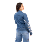 Load image into Gallery viewer, Sunflower Embroidery Daisy Jean Jacket
