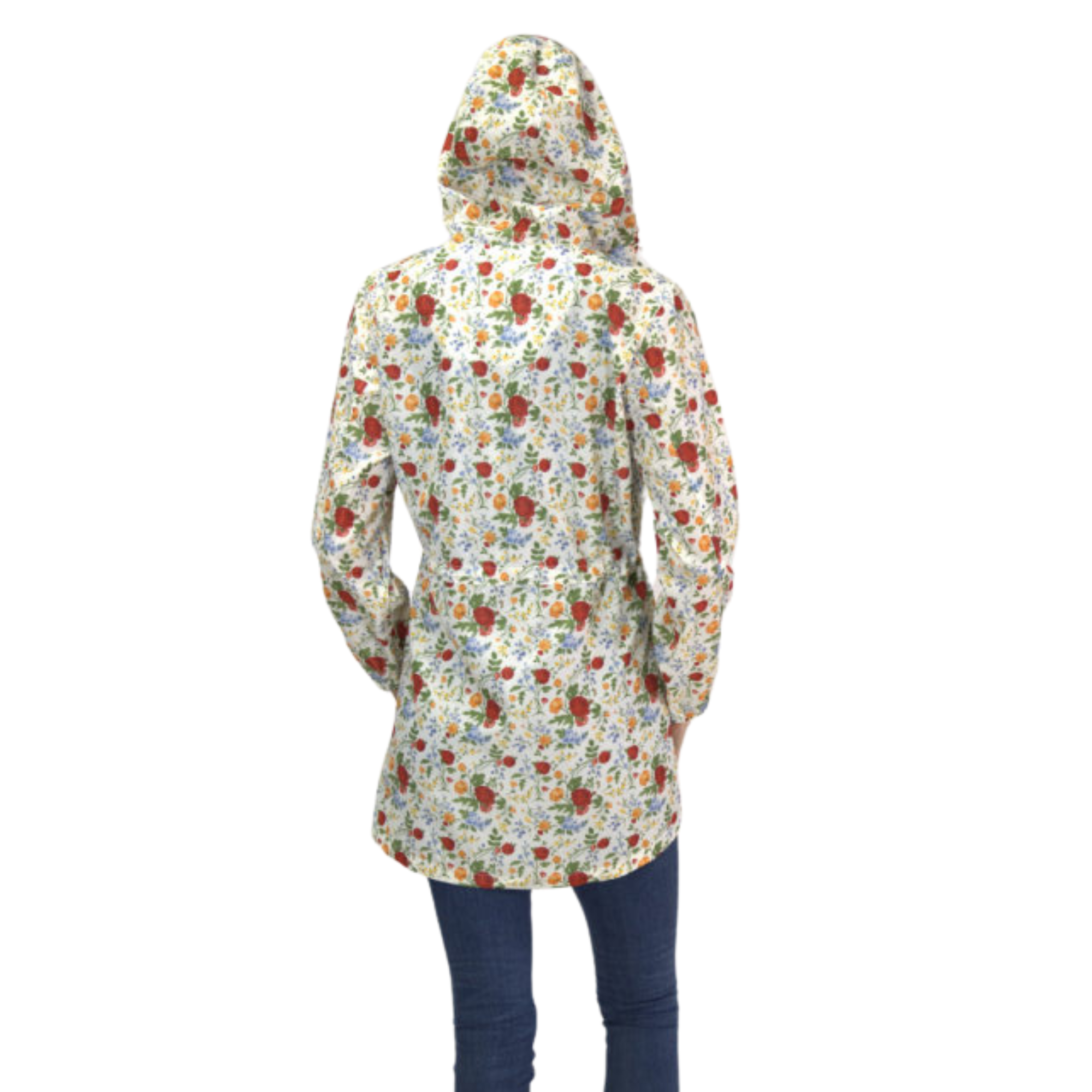 Berry Hooded Drawstring Raincoat