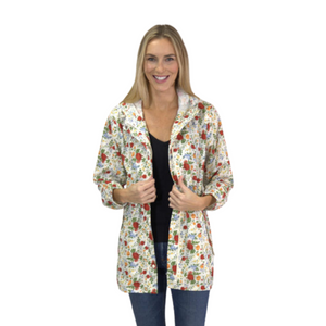 Berry Hooded Drawstring Raincoat